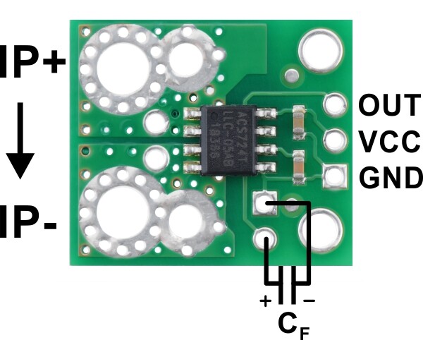 Pololu ACS724 Strømsensor Carrier -10A til +10A 4043