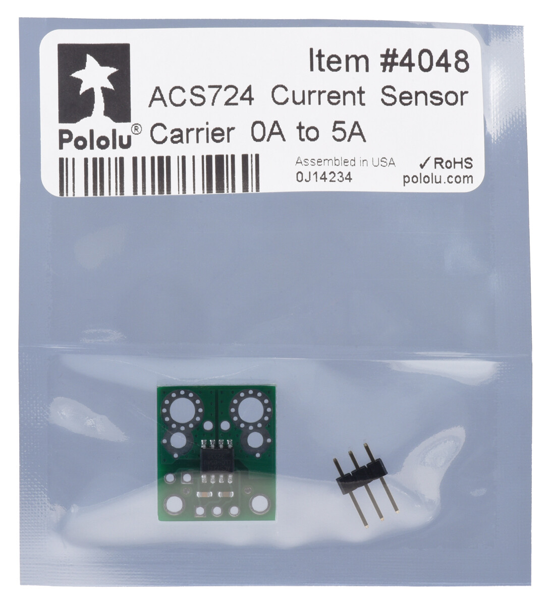 Pololu ACS724 Strømsensor Carrier 0A til 5A 4048