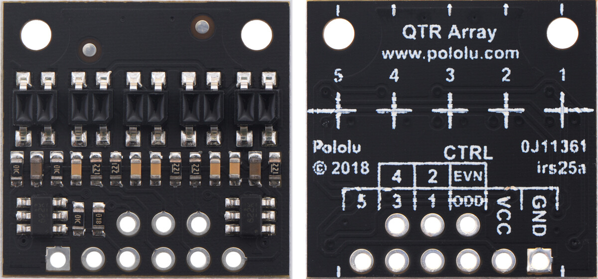 Pololu QTR-HD-05RC Refleksensorarray: 5-kanal, 4 mm pitch, RC-udgang 4105