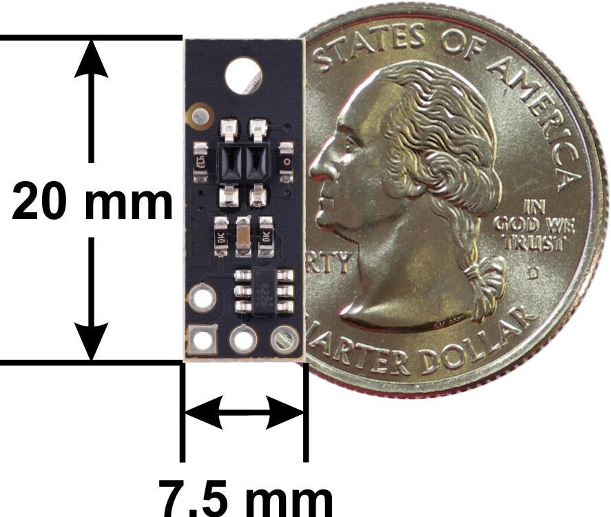 Pololu QTR-MD-01A Refleksensor: 1-kanal, 7,5 mm bred, analogt udgang 4241
