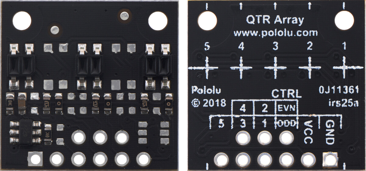 Pololu QTR-MD-03A Refleksensor Array: 3-kanal, 8 mm pitch, analogt udgang 4243