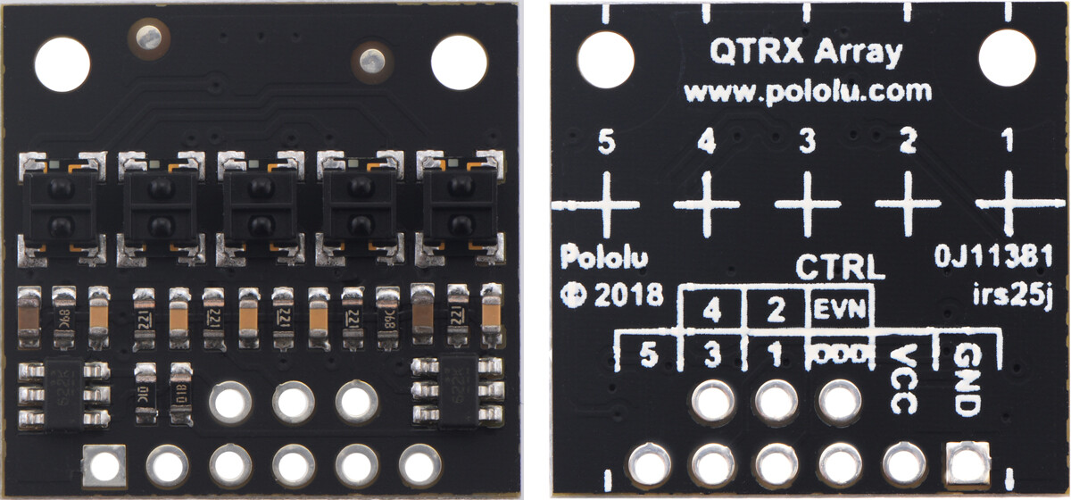Pololu QTRX-HD-05RC Refleksensorarray: 5-kanal, 4 mm mellemrum, RC-udgang, lav strøm 4305