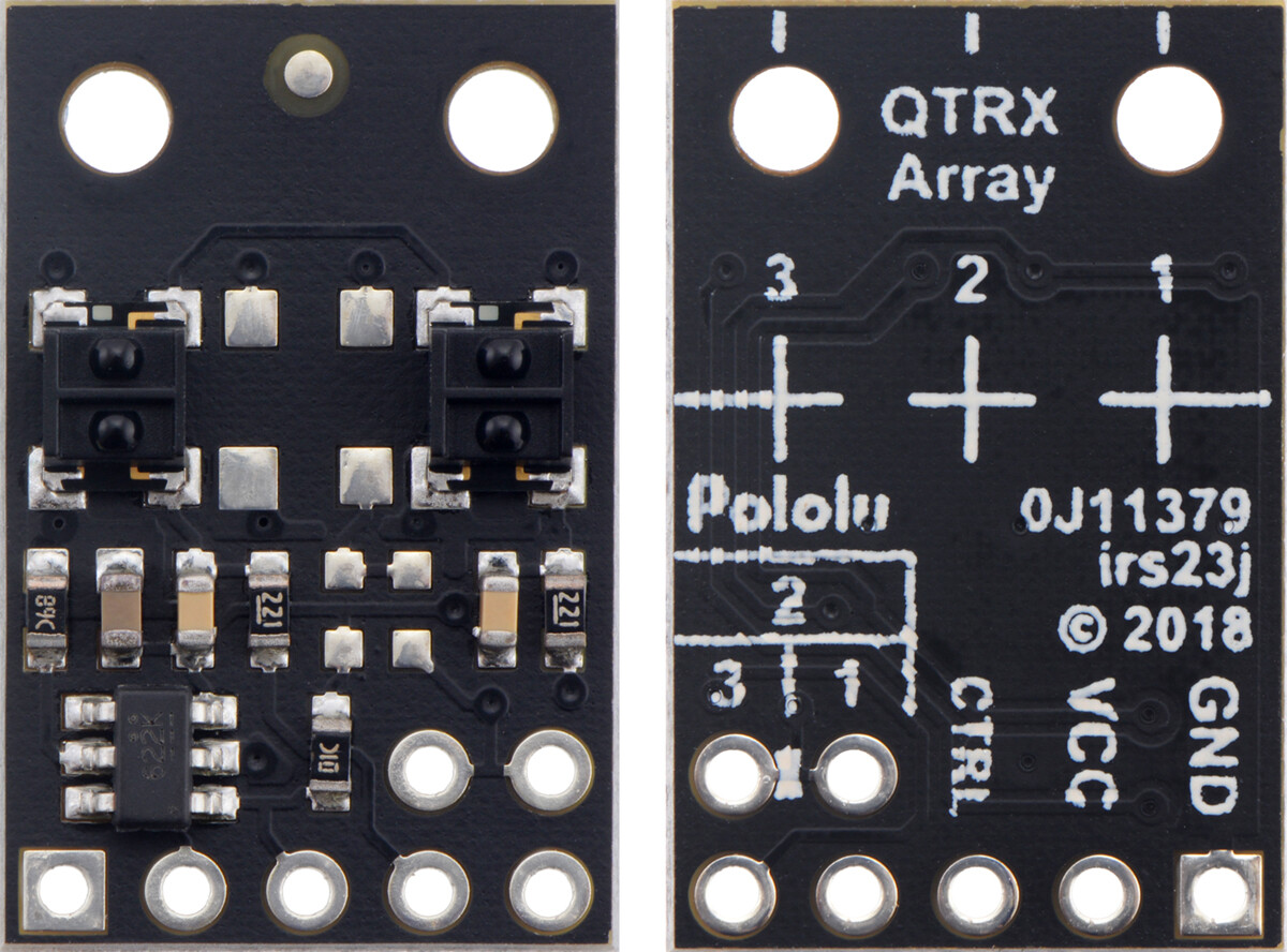 Pololu QTRX-MD-02RC Refleksensorarray: 2-kanal, 8 mm pitch, RC output, lav strøm 4342
