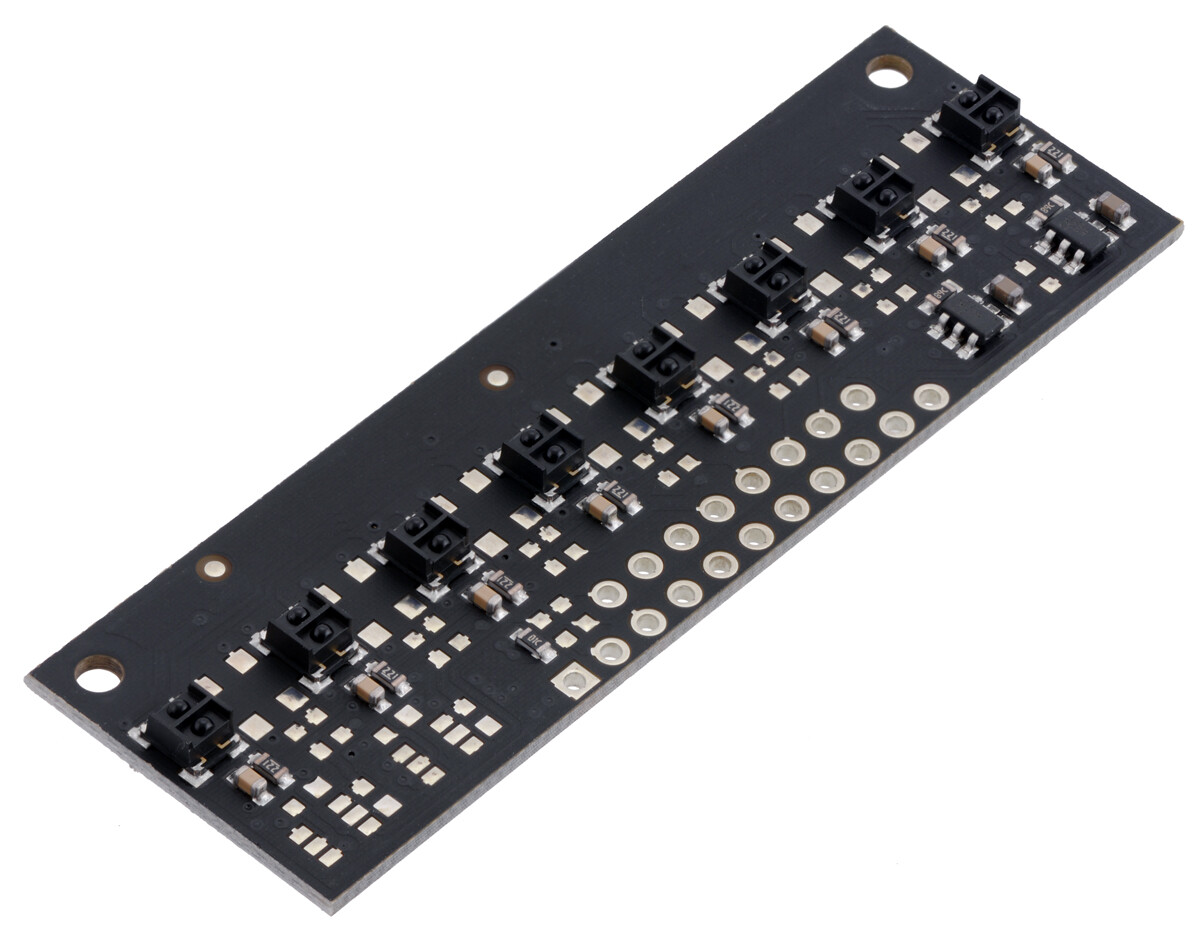 Pololu QTRX-MD-08RC Refleksensor Array: 8-kanal, 8 mm pitch, RC output, lav strøm 4348