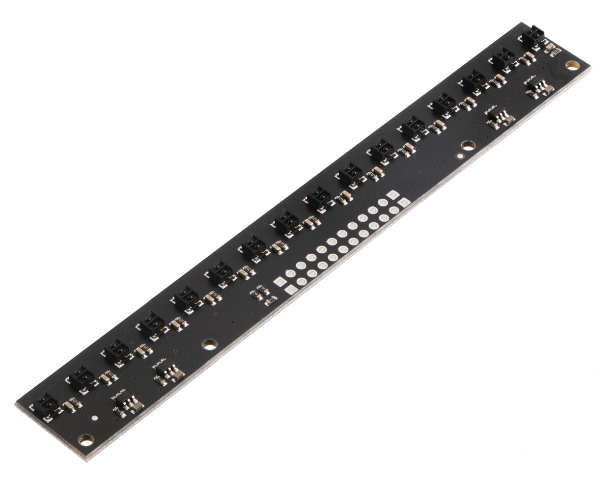 Pololu QTRX-MD-16RC Refleksensor Array: 16 kanaler, 8 mm pitch, RC output, lav strømforbrug 4356