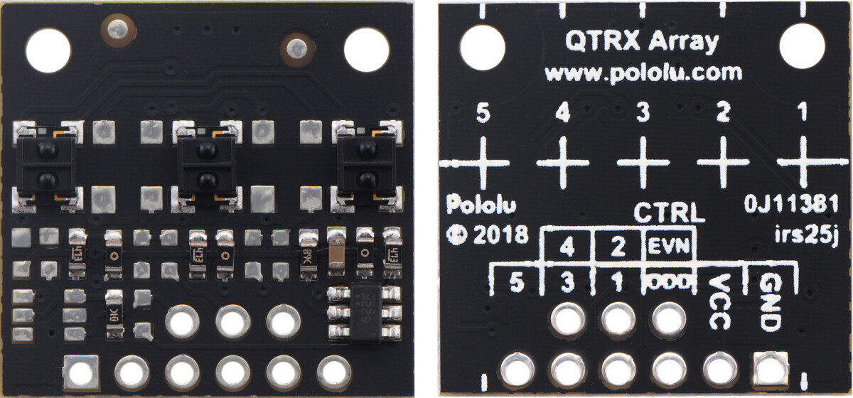 Pololu QTRX-MD-03A Refleksensorarray: 3-kanal, 8 mm mellemrum, analog udgang, lav strøm 4443