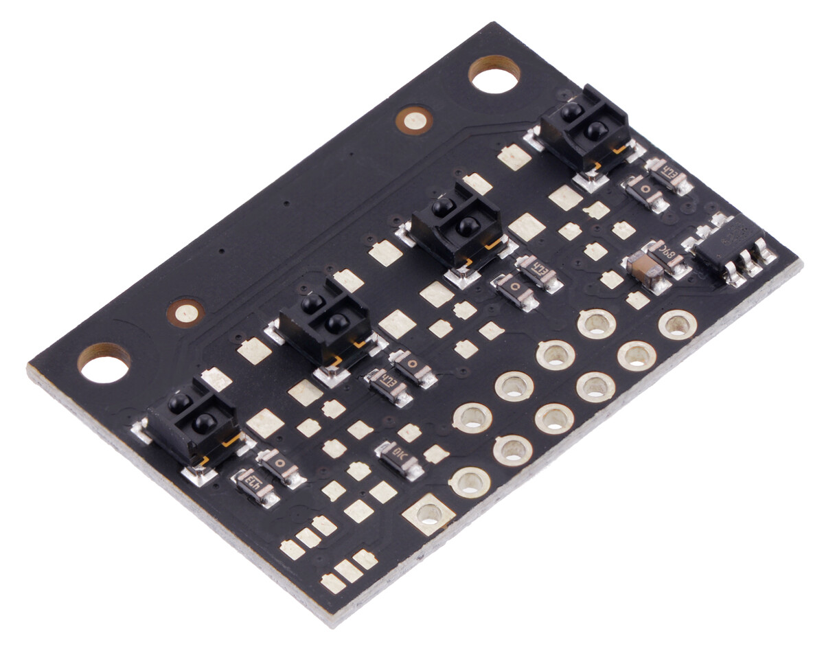 Pololu QTRX-MD-04A Refleksensor Array: 4-kanal, 8 mm pitch, analogt udgang, lav strøm 4444