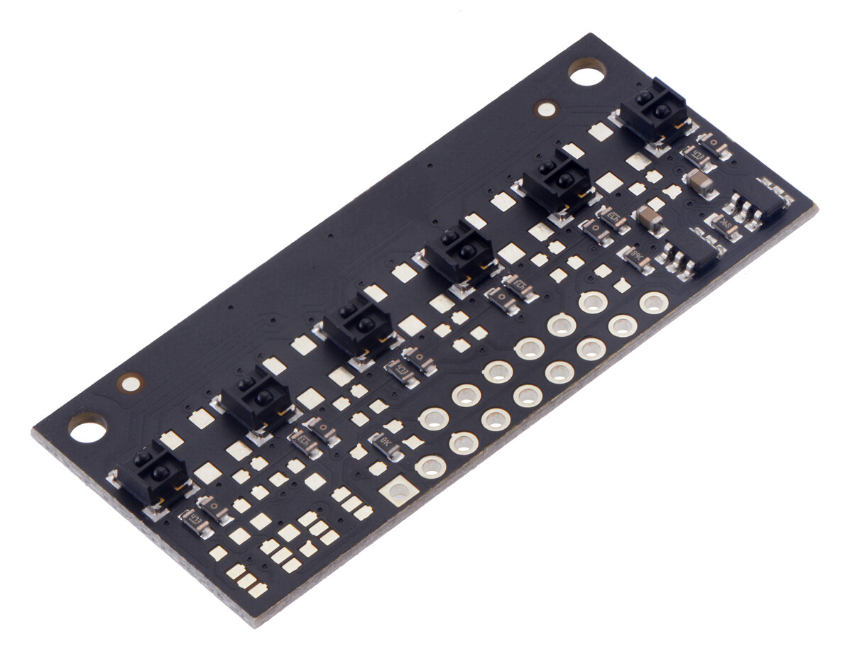 Pololu QTRX-MD-06A Refleksensor Array: 6-kanaler, 8 mm pitch, analogt udgang, lav strømforbrug 4446