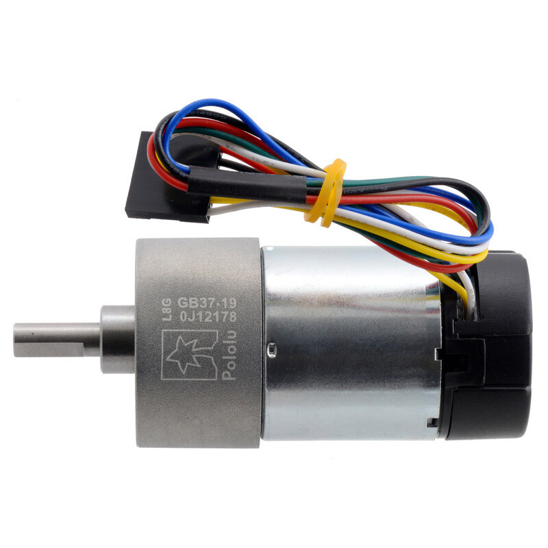 Pololu 19:1 Metal Gearmotor 37Dx68L mm 24V med 64 CPR Encoder (Helikal tandhjul) 4691