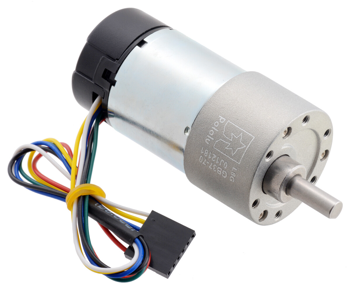 Pololu 70:1 Metallgearmotor 37x70 mm, 24V med 64 CPR encoder (Helikal gear), artikelnummer 4694