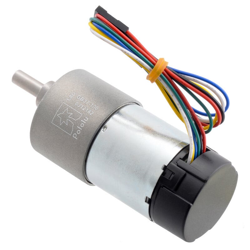 Pololu 100:1 Metallgearmotor 37x73 L mm 24V med 64 CPR encoder (Helikal gear) 4695