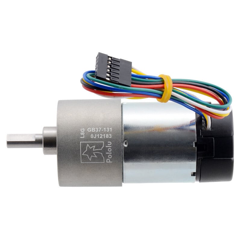 Pololu 131:1 Metallgearmotor 37x73 L mm 24V med 64 CPR encoder (Helikal gear) 4696