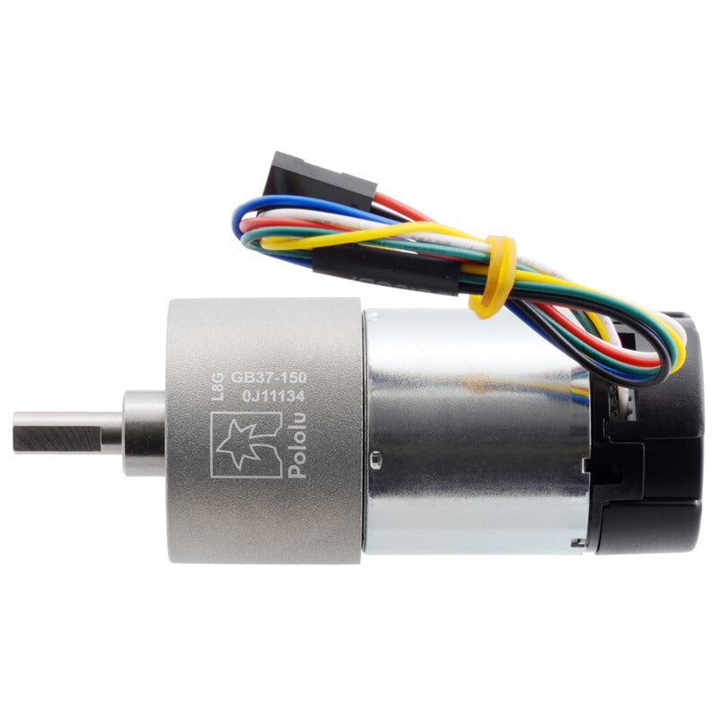 Pololu 150:1 Metallgearmotor 37x73 L mm 24V med 64 CPR encoder (Helikal gear) 4697