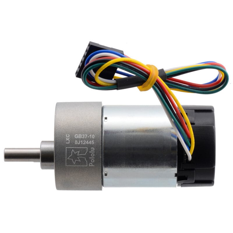 Pololu 10:1 Metal Gearmotor 37Dx65L mm 24V med 64 CPR Encoder (Helical Pinion) 4699