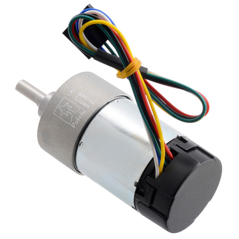 Pololu 10:1 Metal Gearmotor 37Dx65L mm 24V med 64 CPR Encoder (Helical Pinion) 4699