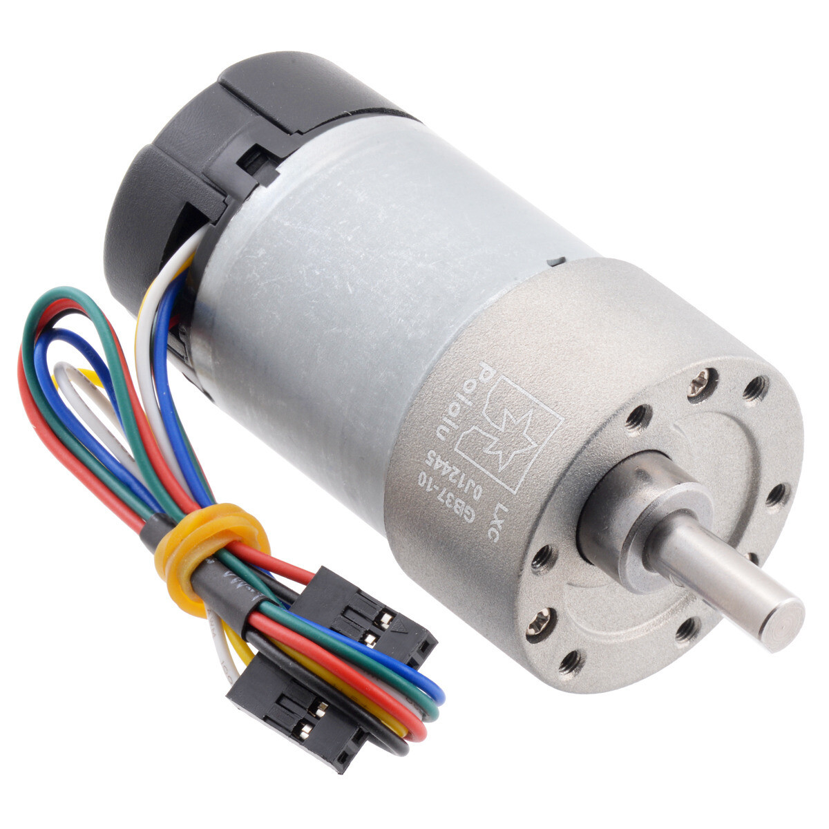 Pololu 10:1 Metal Gear Motor 37x65mm 12V med 64 CPR Encoder (Helikal gear) 4758