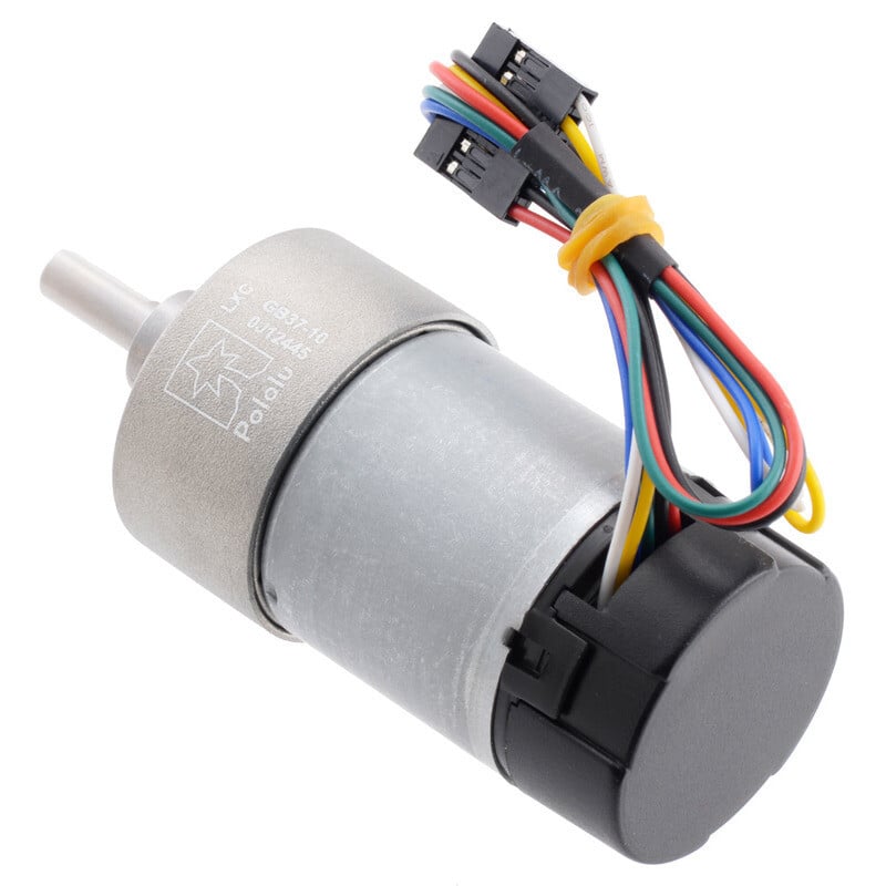 Pololu 10:1 Metal Gear Motor 37x65mm 12V med 64 CPR Encoder (Helikal gear) 4758