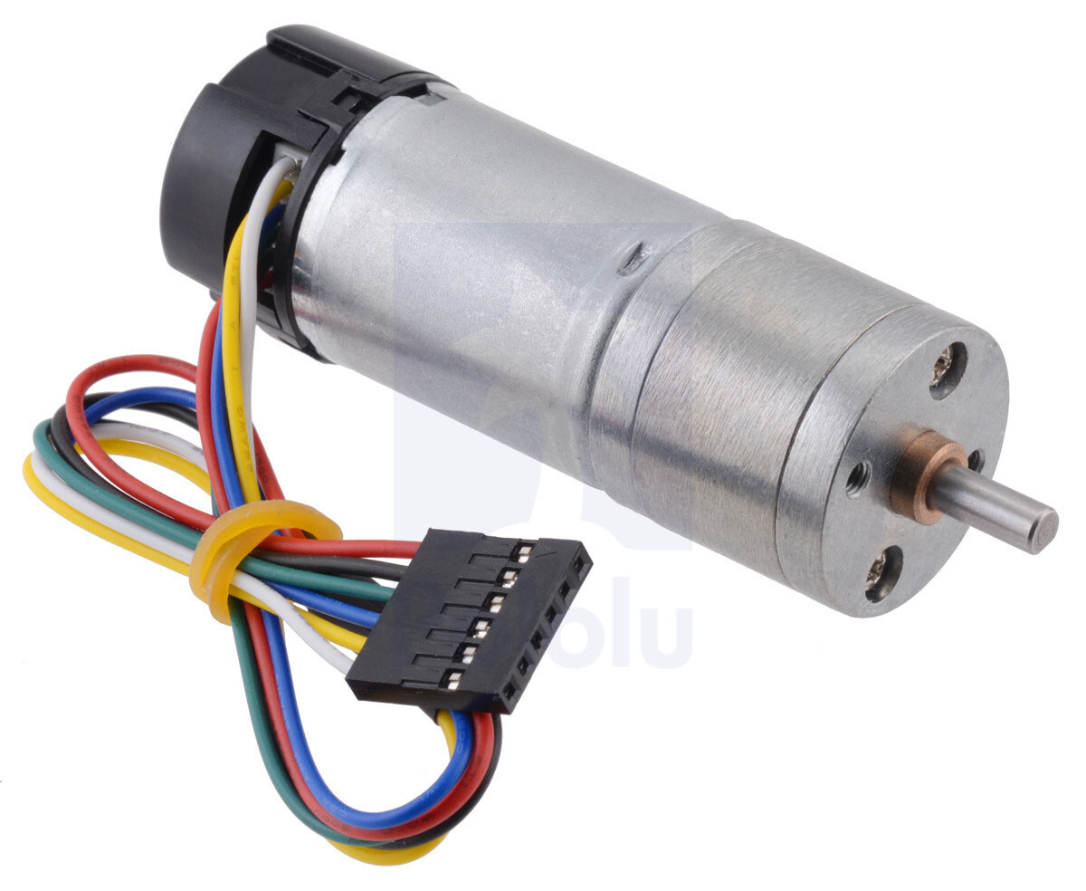 Pololu 75:1 Metallgearmotor 25x69 mm MP 12V med 48 CPR encoder 4866