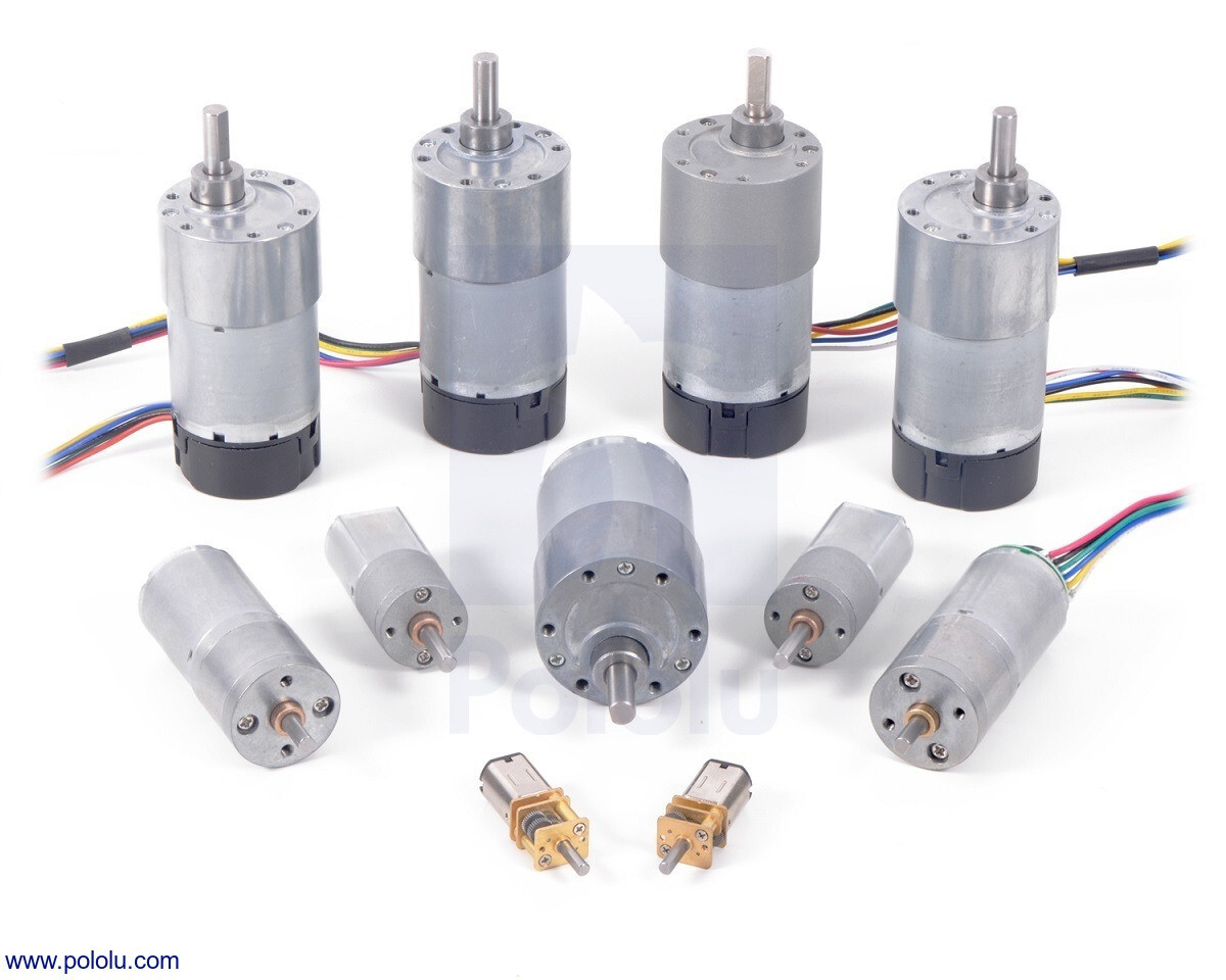 Pololu 9,7:1 Metal Gear Motor 25x63L mm LP 12V med 48 CPR encoder 4882