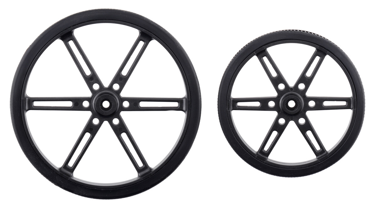 Pololu hjul til standard servo spline (25T, 5.8mm) - 90x10mm, sort, 2-pak 4935