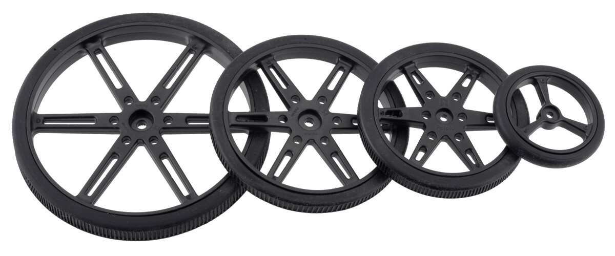 Pololu hjul til standard servo spline (25T, 5.8mm) - 90x10mm, sort, 2-pak 4935