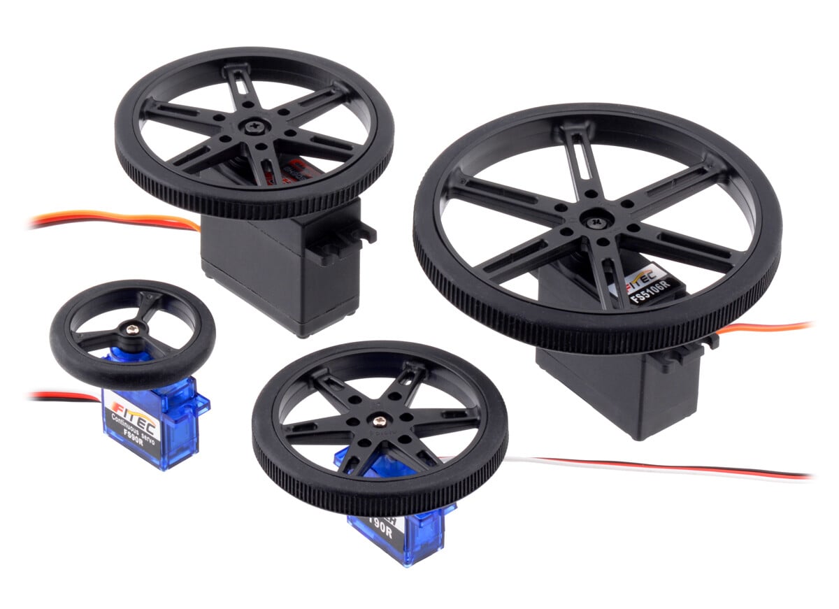 Pololu hjul til standard servo spline (25T, 5.8mm) - 90x10mm, sort, 2-pak 4935