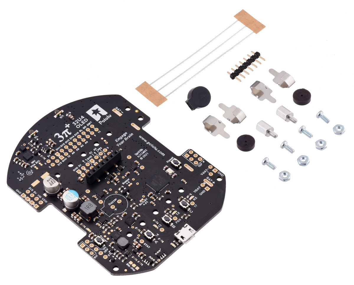 Pololu 3pi+ 32U4 OLED kontrolkort til at bygge 3pi+ robot med gearmotorer 4973