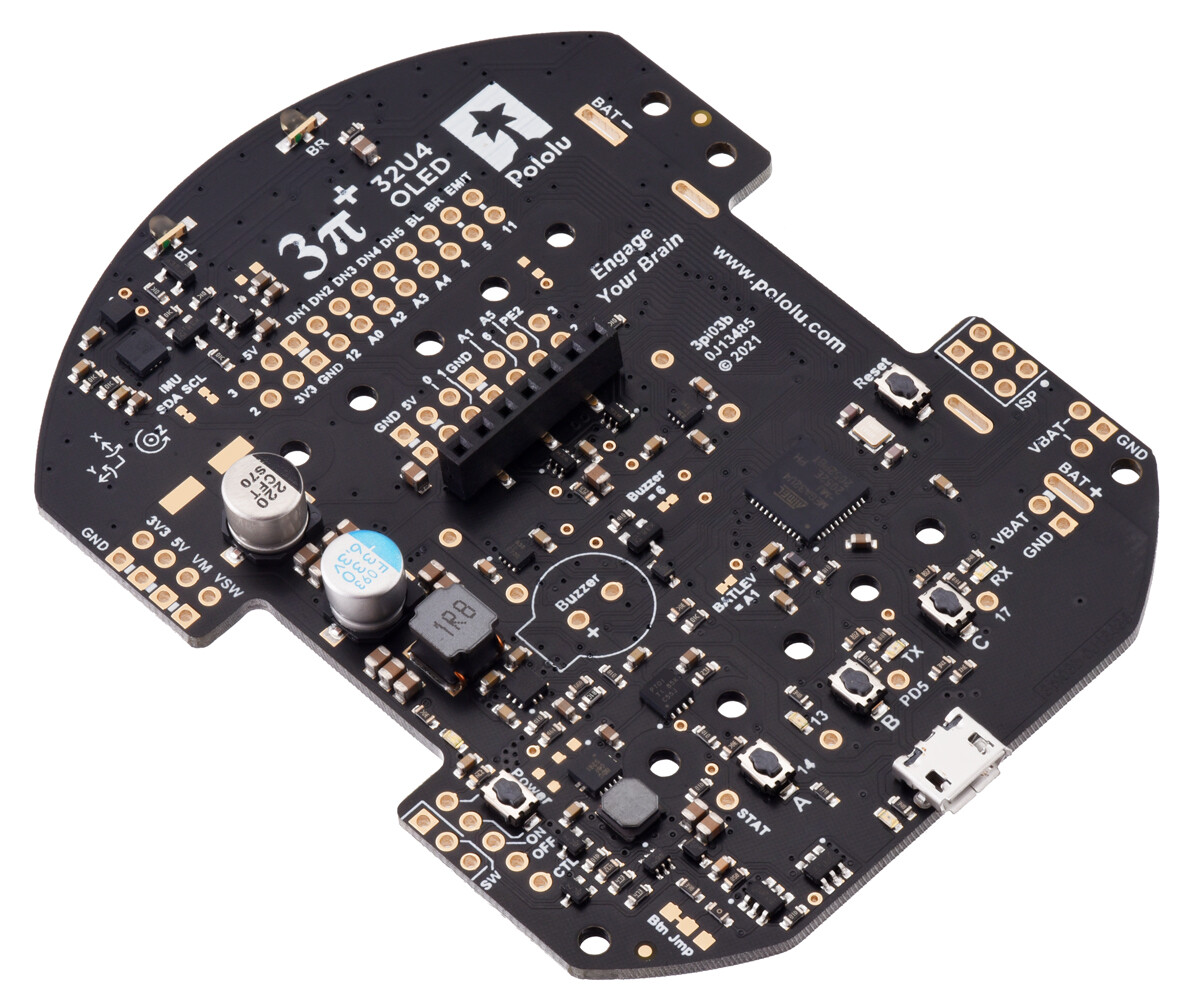 Pololu 3pi+ 32U4 OLED kontrolkort til at bygge 3pi+ robot med gearmotorer 4973