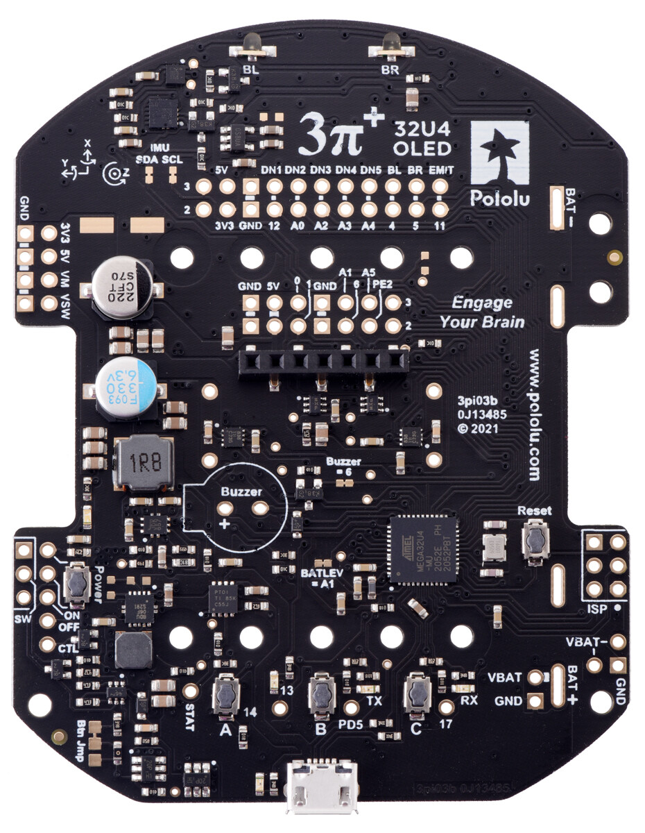 Pololu 3pi+ 32U4 OLED kontrolkort til at bygge 3pi+ robot med gearmotorer 4973