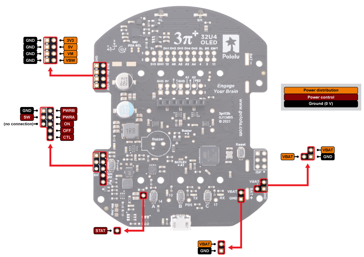 Pololu 3pi+ 32U4 OLED kontrolkort til at bygge 3pi+ robot med gearmotorer 4973