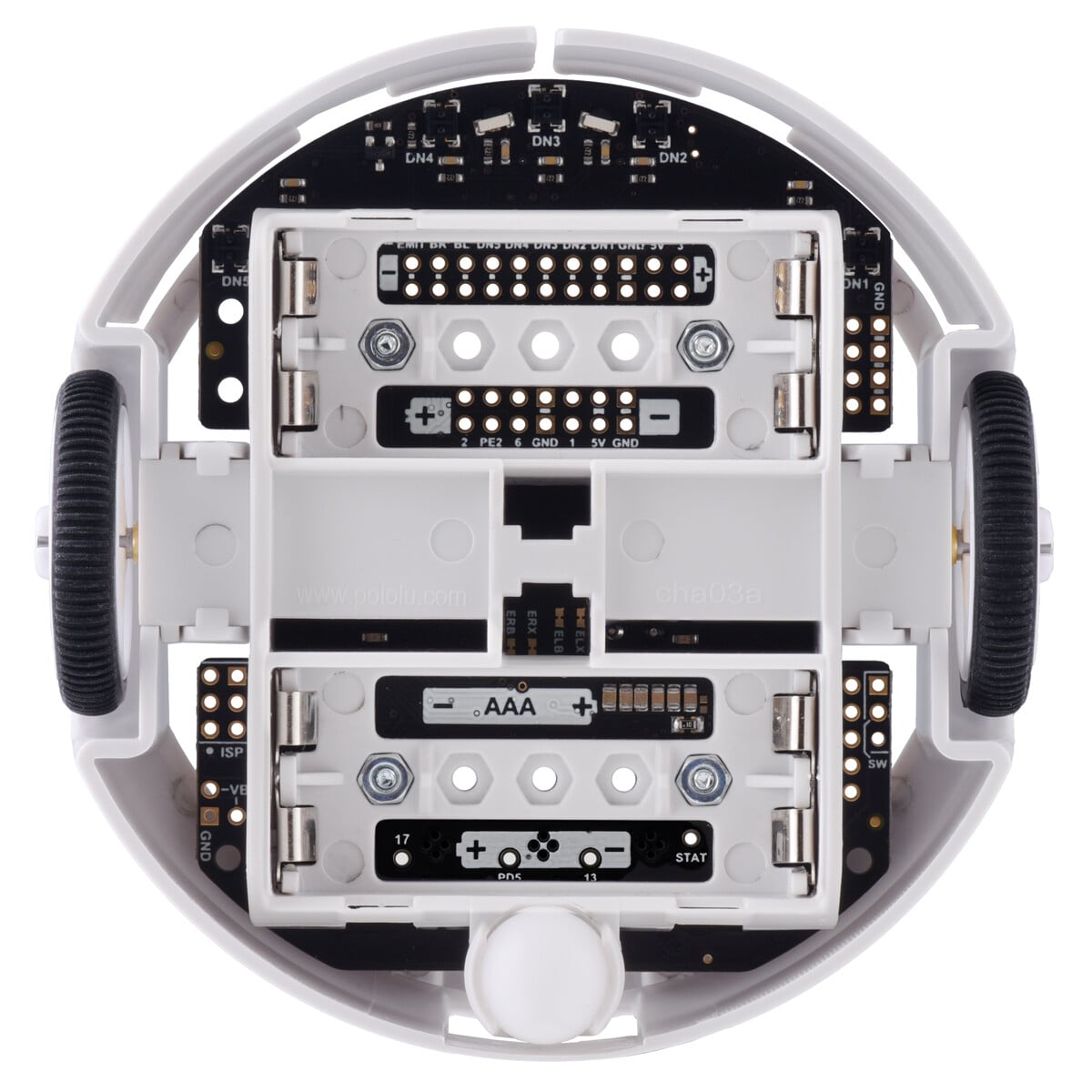 Pololu 3pi+ 32U4 OLED Robot - Hyper Edition (15:1 HPCB Motorer), Samlet 4974