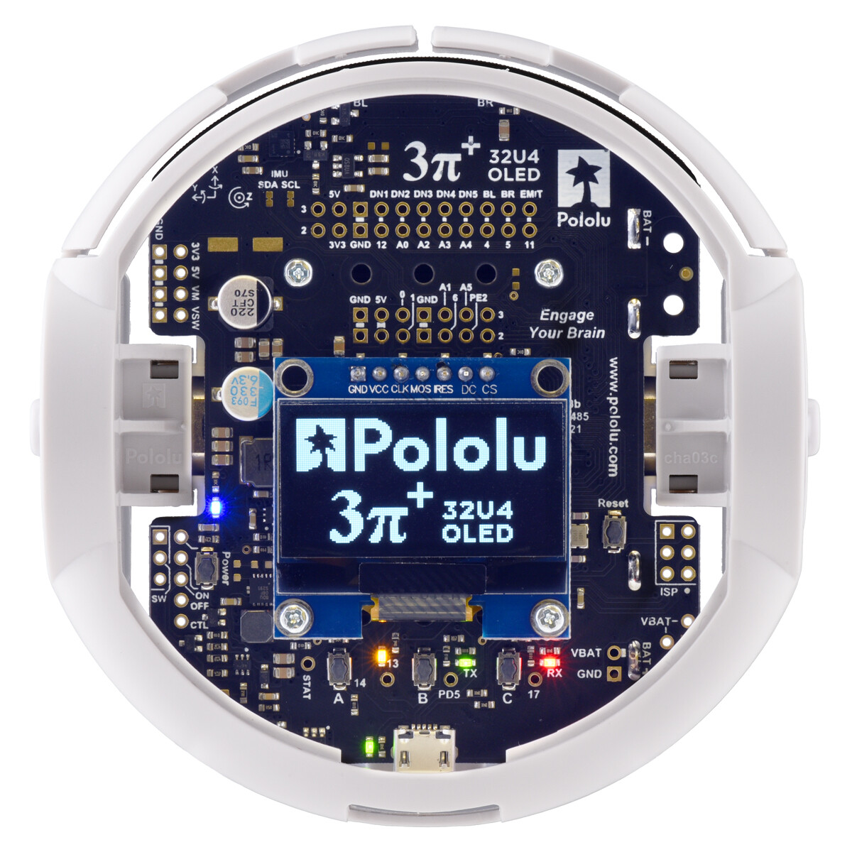 Pololu 3pi+ 32U4 Robot - Standard Edition (30:1 MP Motorer), Samlet 4975