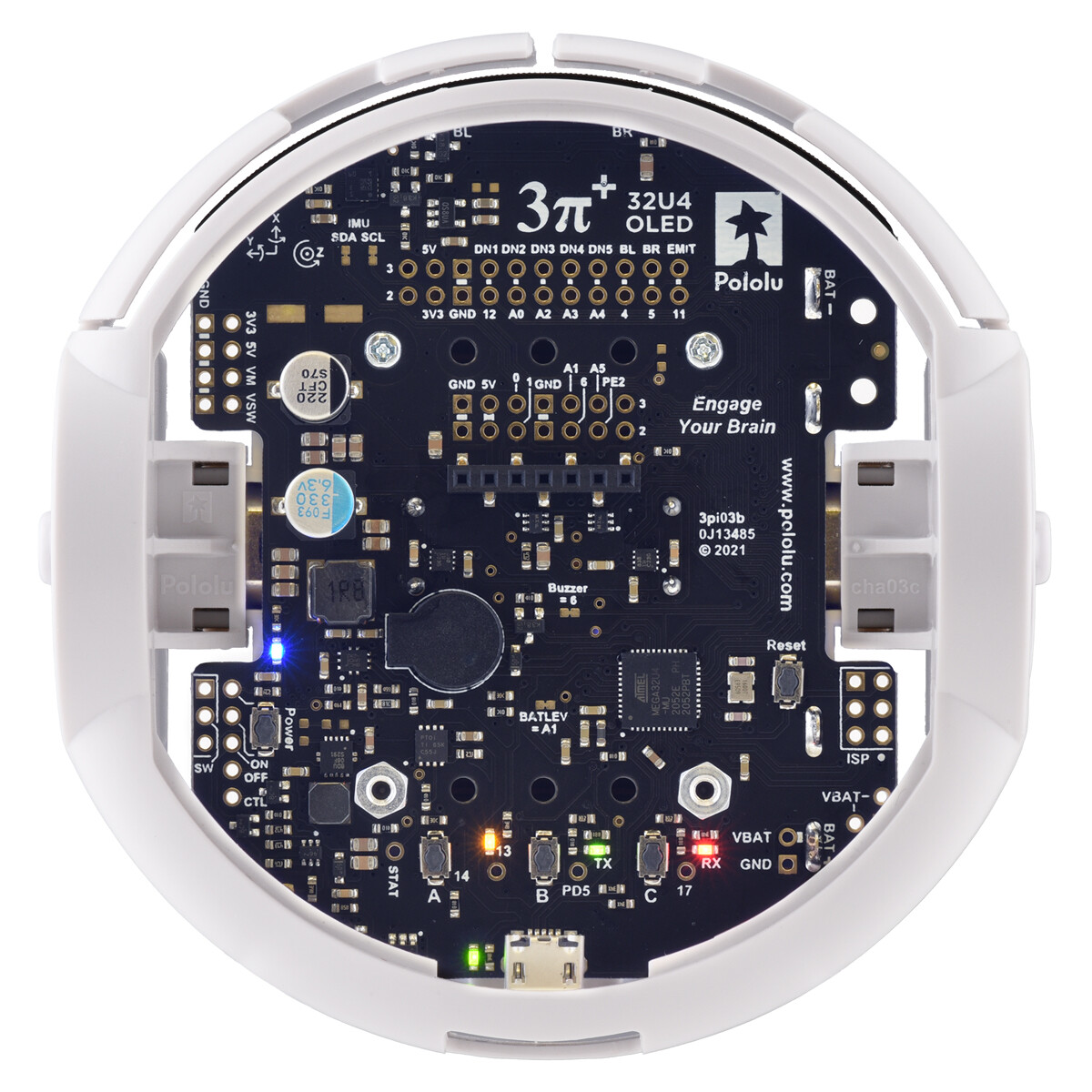 Pololu 3pi+ 32U4 Robot - Standard Edition (30:1 MP Motorer), Samlet 4975