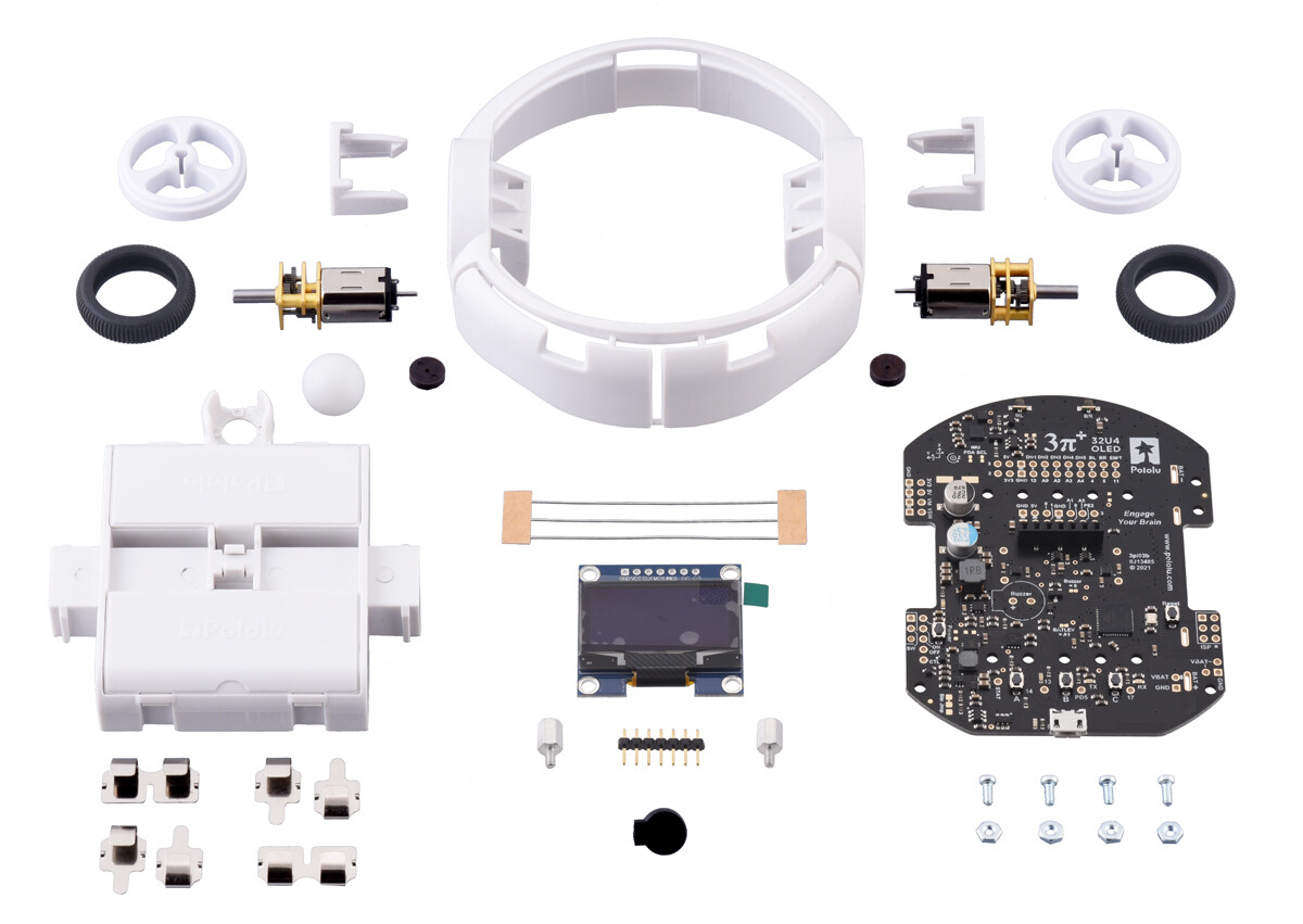 Pololu 3pi+ 32U4 OLED Robot Kit med 75:1 LP motorer (Turtle Edition Kit) 4979