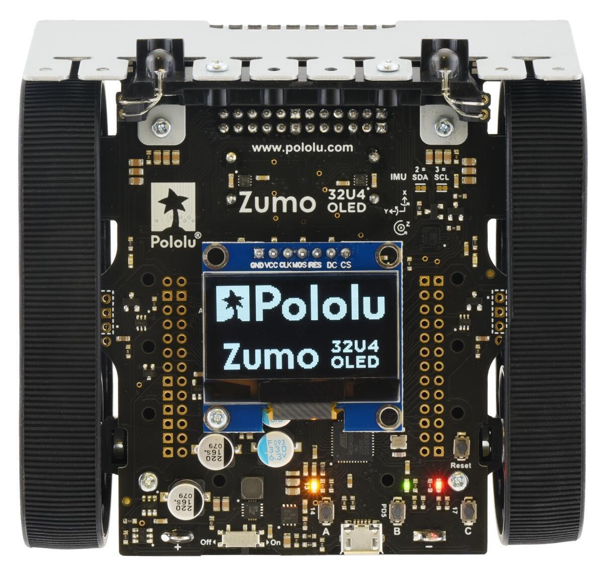 Pololu Zumo 32U4 Robot med OLED-display, samlet med 50:1 HP motorer, artikelnummer 4991