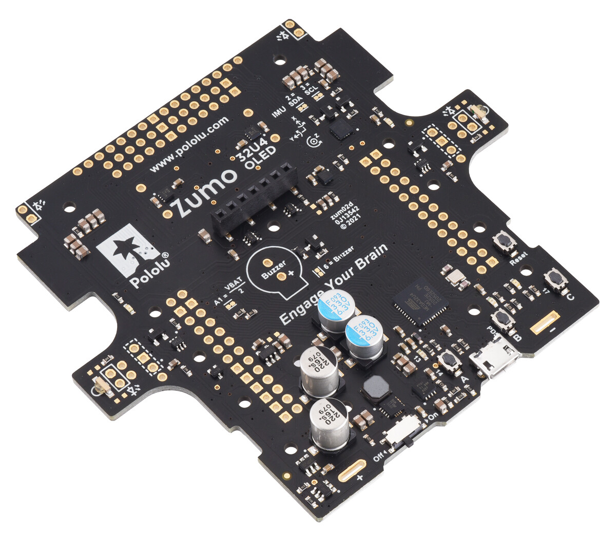 Pololu Zumo 32U4 Hovedkort med OLED-display uden OLED-display 4994