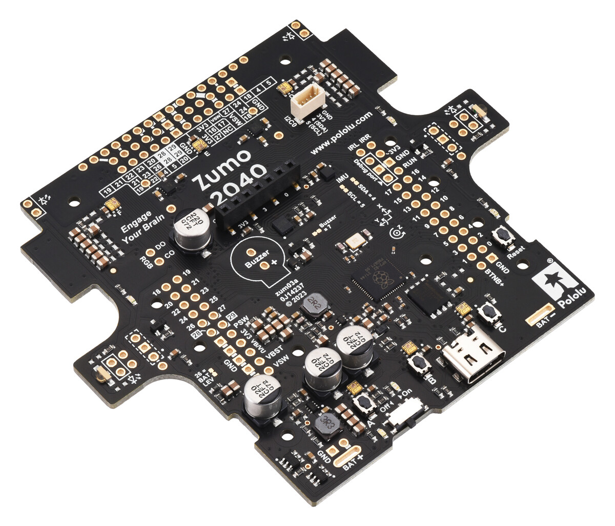 Pololu Zumo 2040 Robot (Samlet med 100:1 HP motorer) Baseret på Raspberry Pi RP2040 MCU 5013