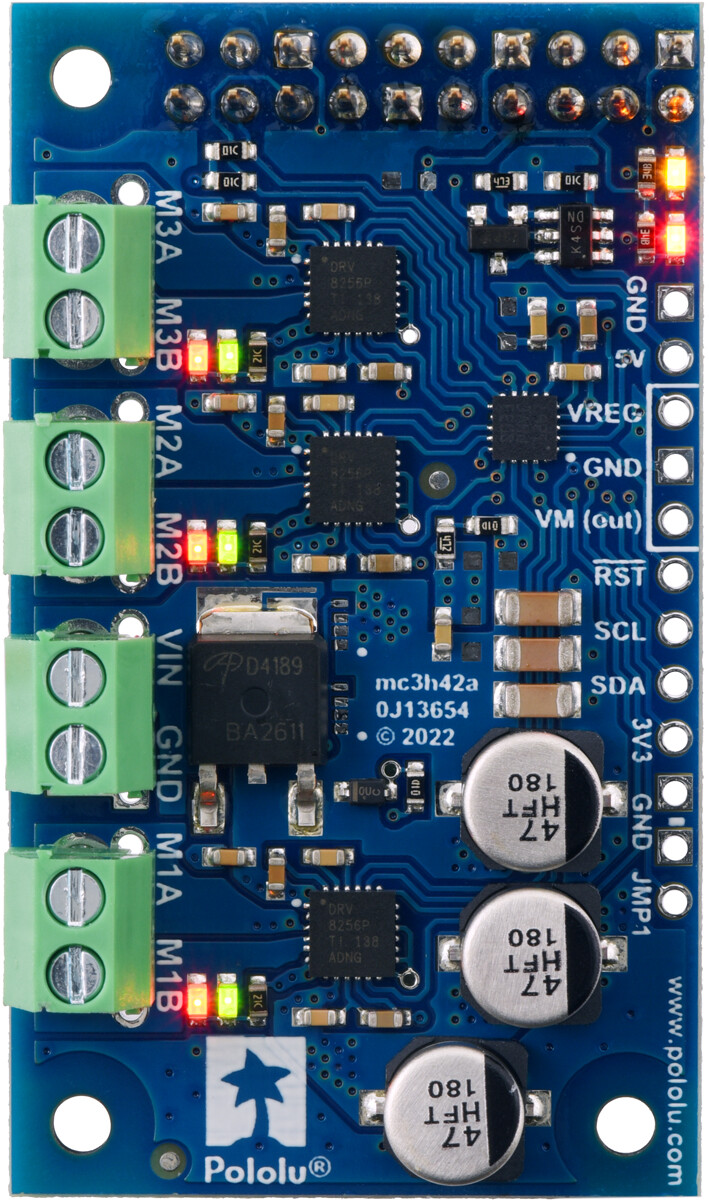 Pololu Motoron M3H256 Triple Motor Controller til Raspberry Pi (Stik loddet) 5033