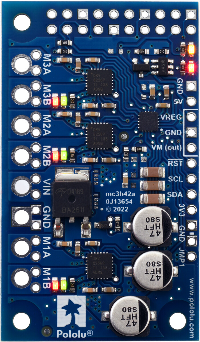 Pololu Motoron M3H256 Triple Motor Controller til Raspberry Pi (Ingen forbindelser eller afstandsstykker) 5035