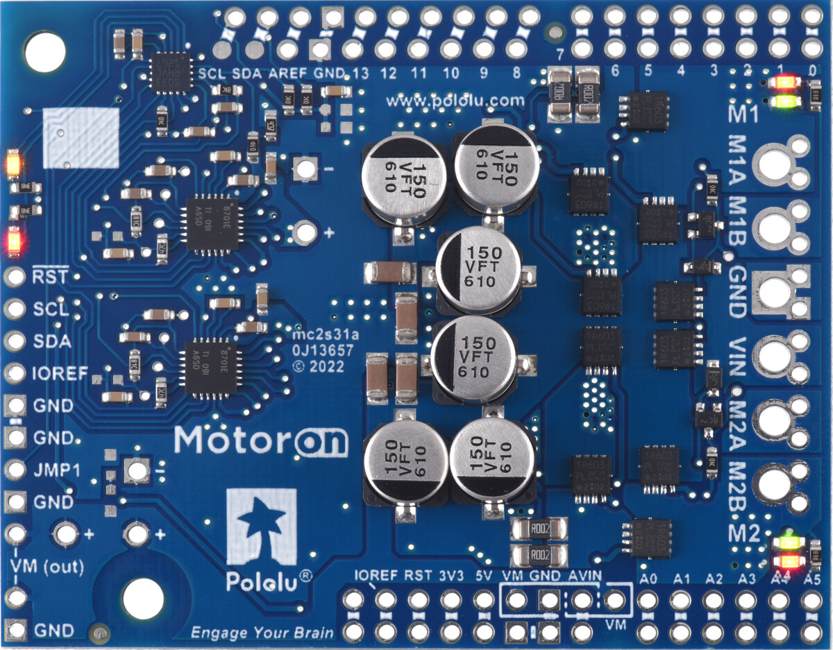 Pololu Motoron M2S18v18 Dual High-Power Motor Controller Shield til Arduino (Ingen forbindelser) 5038