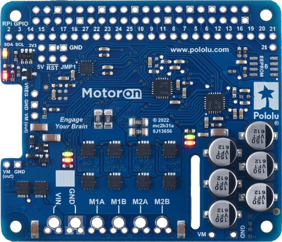 Pololu Motoron M2H18v18 Dual High-Power Motor Controller til Raspberry Pi (Ingen forbindelser eller afstandsstykker) 5050