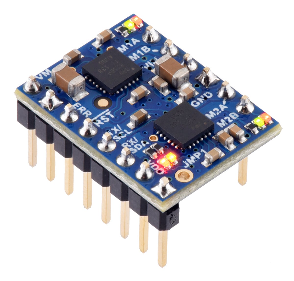 Pololu Motoron M2T256 Dual I2C Motorstyring (Header Pins solde) 5064