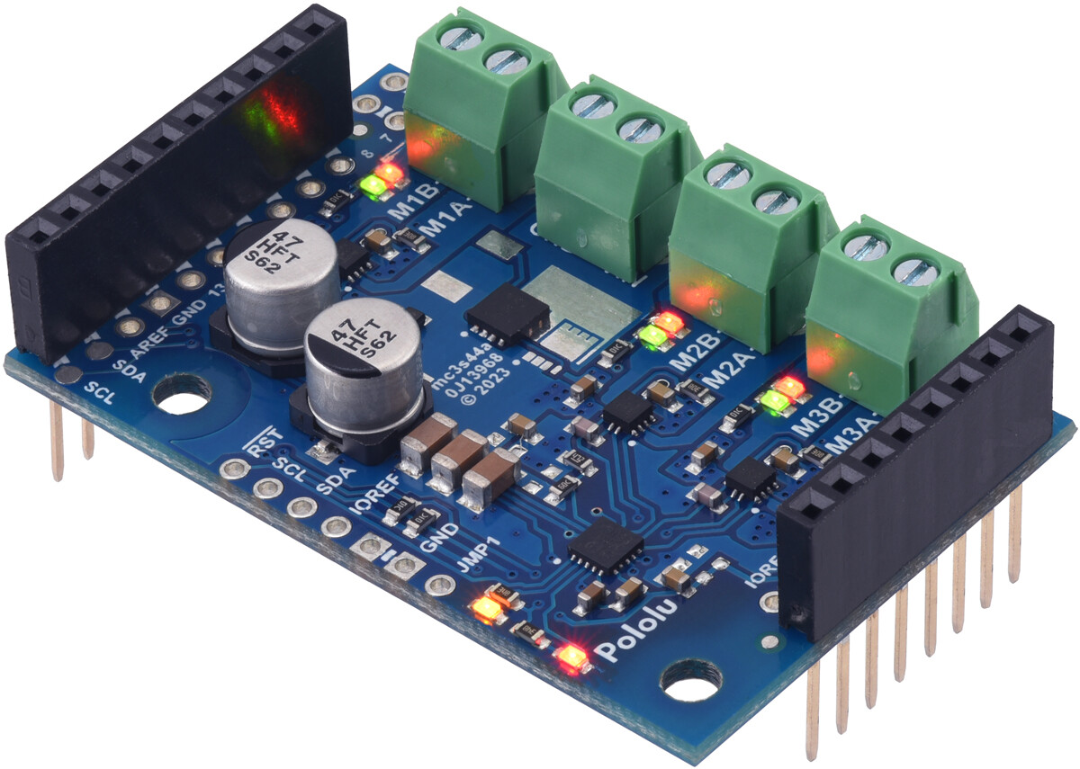 Pololu Motoron M3S550 Tripel-Motorkontrolleje til Arduino (Stik loddet) 5068