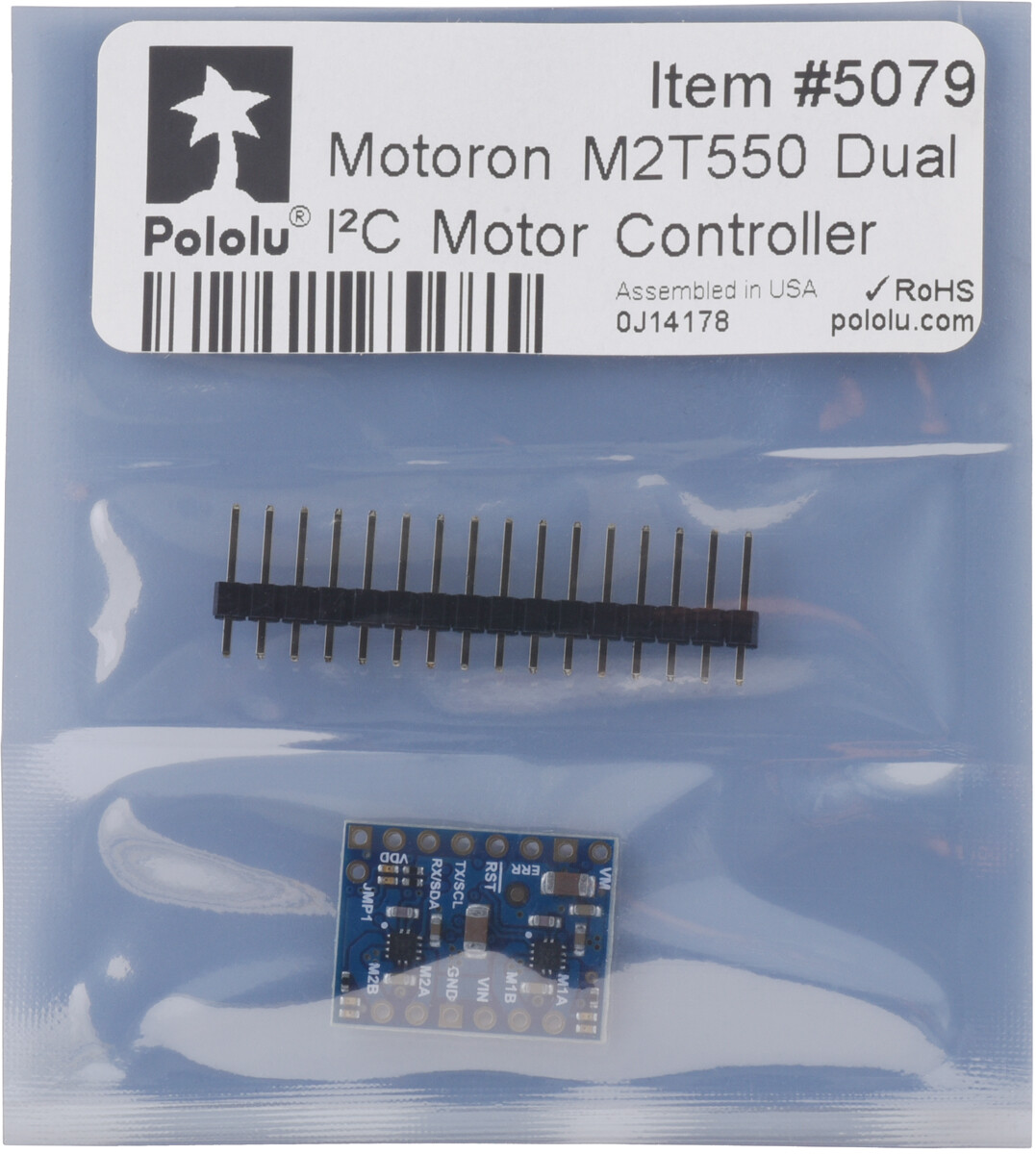 Pololu Motoron M2T550 Dual I2C Motorstyring 5079