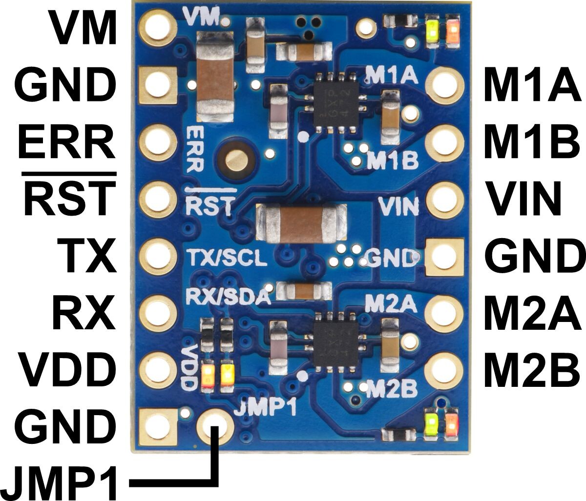 Pololu Motoron M2U550 Dual Serial Motor Controller (Header Pins Soldered) 5080