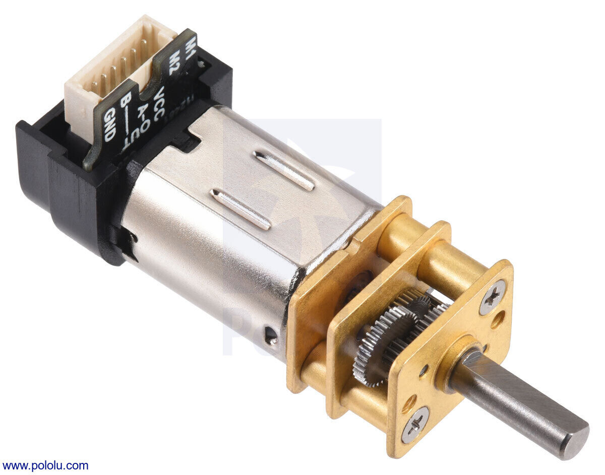 Pololu 100:1 Mikro Metal Gear Motor LP 6V med 12 CPR Encoder Side Connector 5113