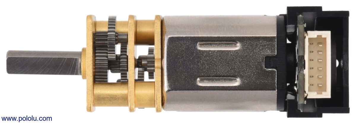 Pololu 75:1 Mikro Metal Gearmotor MP 6V med 12 CPR Encoder Side Connector 5137