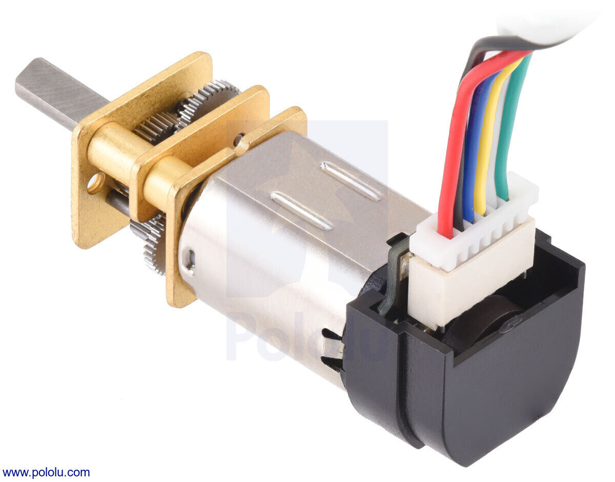 Pololu 100:1 Mikro Metal Gearmotor HPCB 6V med 12 CPR Encoder Side Connector 5191
