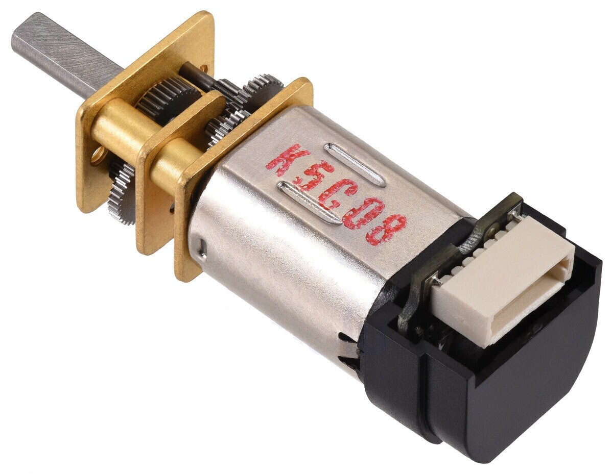 Pololu 210:1 Micro Metal Gearmotor HPCB 6V med 12 CPR Encoder Back Connector 5194