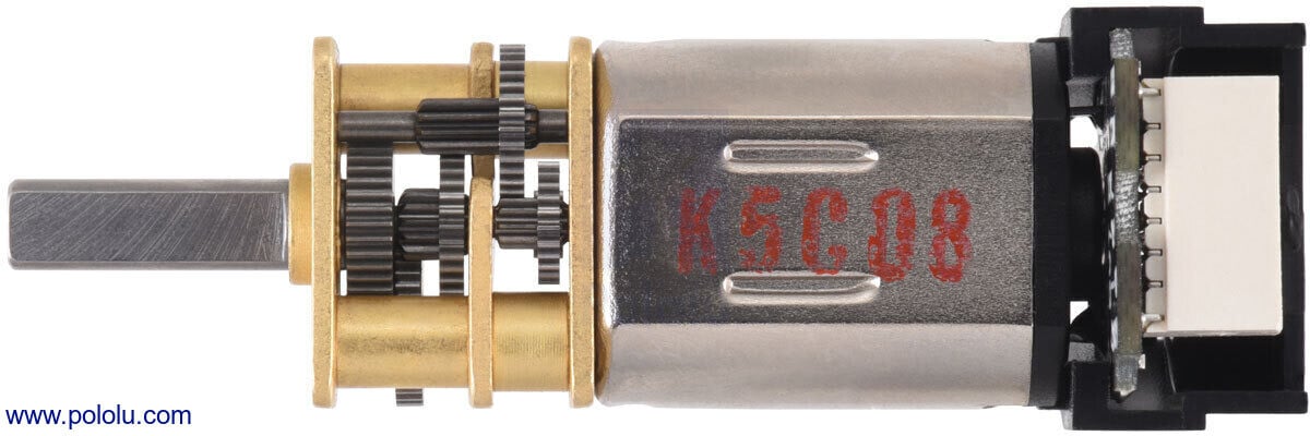 Pololu 100:1 Mikro Metal Gearmotor HPCB 12V med 12 CPR Encoder Back Connector 5216
